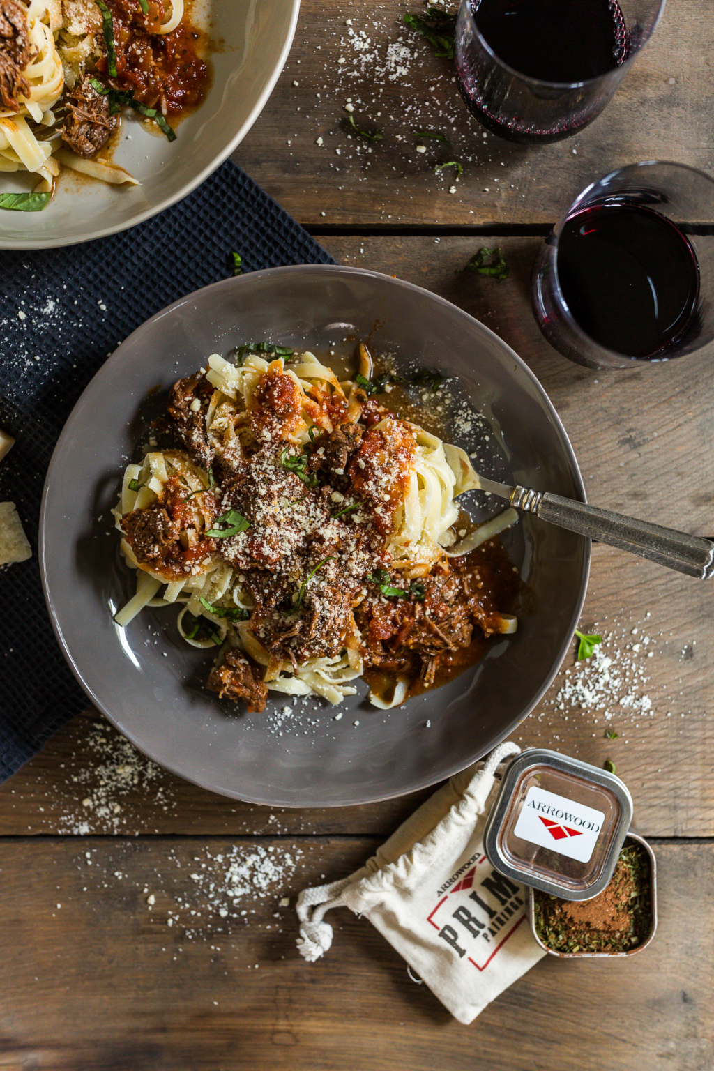 RED WINE BRAISED SHORT RIB RAGU SERVED OVER TAGLIATELLE PASTA