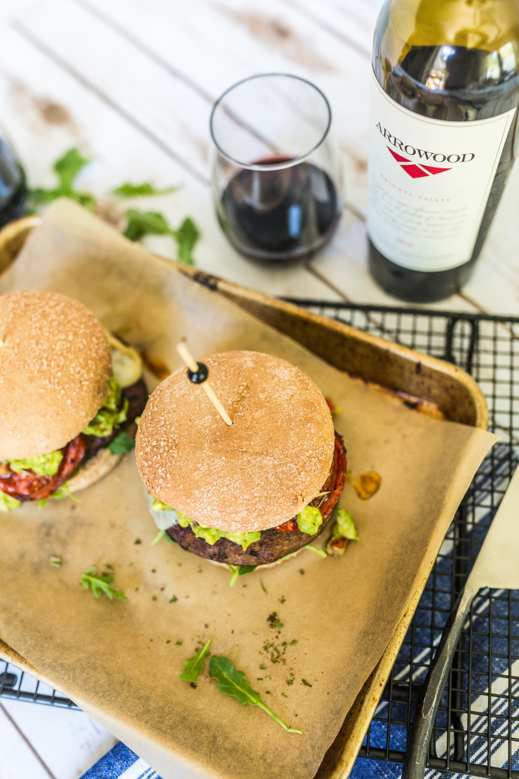 California Burger paired with Arrowood wine.